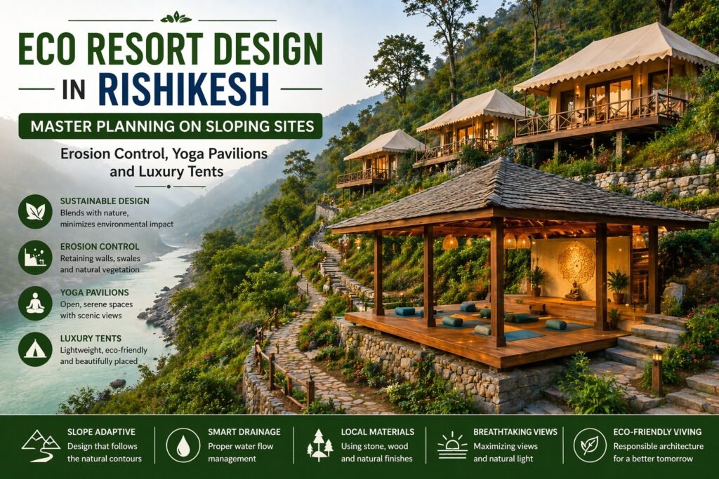Eco Resort Design in Rishikesh | Master Planning on Sloping Sites with Erosion Control
